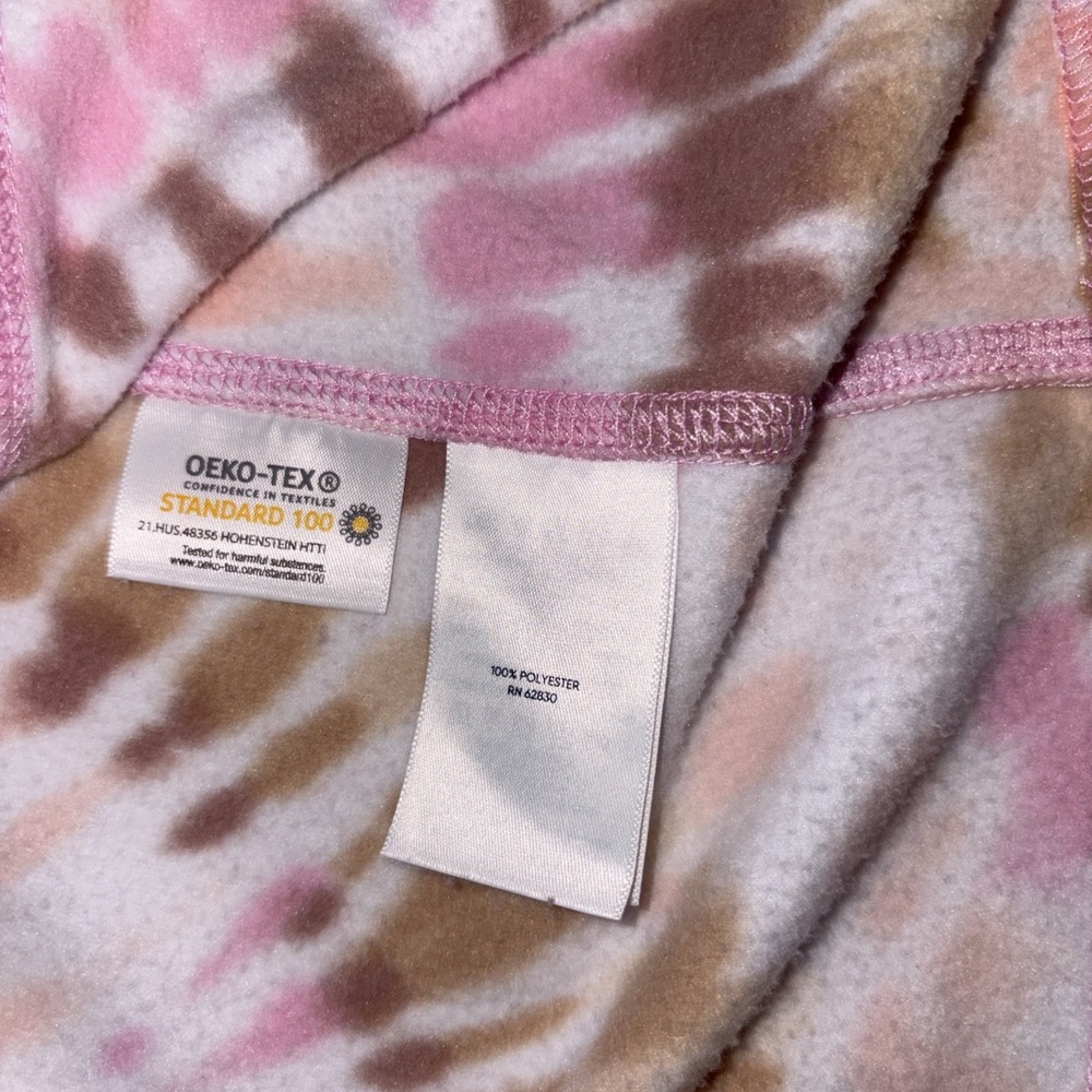 Lands' End Women's Medium 10-12 Lightweight Fleece Pullover Quarter Zip Tie Dye - Picture 9 of 9